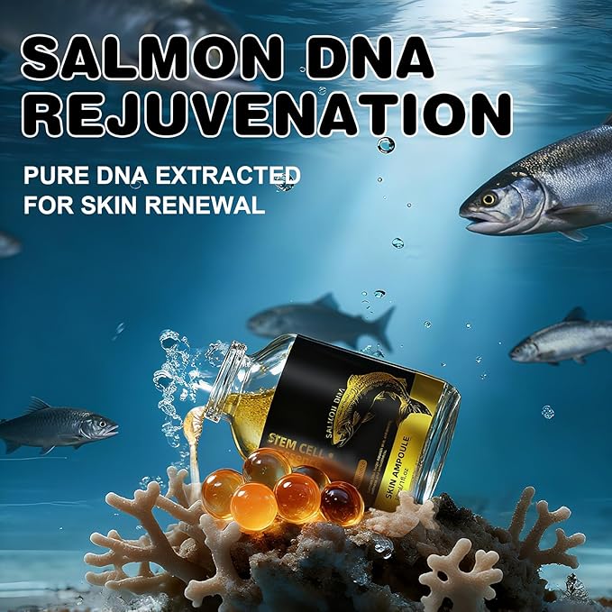 Salmon DNA Serum for Face, 2 Pcs Microneedling Serum Ampoule for Anti-Aging, Wrinkle & Scar Removal, Hydrating Facial Serum to Use with and Without Micro Needling for Smooth, Rejuvenated Skin