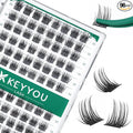 Lash Clusters,96 Pcs Cluster Lashes D Curl 10mm DIY Lash Extensions Eyelash Clusters,KEYYOU Volume Wispy Individual Lashes Soft&Comfortable Easy DIY at Home(Y06,D-10mm)