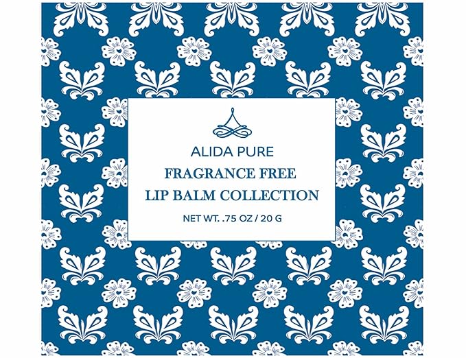 Fragrance Free Lip Balm, Vegan Set, Unscented, No Flavor, Beeswax Free, Organic Jojoba and Avocado Oil, Vitamin E, Natural Moisturizer for Dry, Chapped, or Cracked Lips, 5 Tube Set