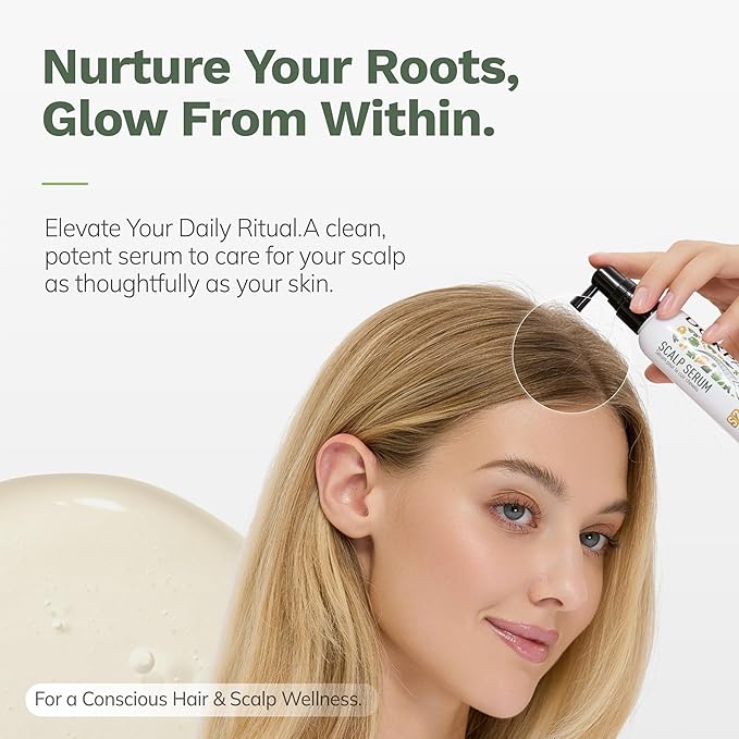Scalp Serum for Thinning Hair, Clinically Tested Vegan Formula with Capixyl and AnaGain, Promotes Fuller-Looking Hair & Healthy Scalp, Peptide Non-Greasy for Dry Sensitive Scalps 60ml