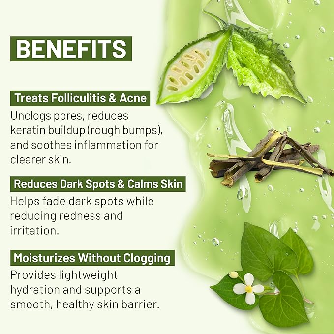 ABERA Folliculitis Shower Gel, High-Performance BHA Body Wash with Wild Bitter Melon Extract, 1 BOX + GIFT Back Acne Spray with Neem & Scutellaria Extract, Azelaic Acid, Clears Acne & Fades Dark Spots