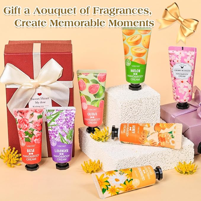 VISCOO 252 Pack Hand Cream Gifts Set for Women, Teacher Appreciation Gift / Graduation Gifts, Moisturizing Mini Hand Lotion Travel Size for Dry Cracked Hands, Birthday Gift