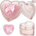 2 Pieces Large Body Powder Puff and Container, Dusting Powder Container with Puff,Powder Puff Crystal Case, Body Powder for Women Soft Washable Reusable Velour Face Body Glitter Wet Dry Makeup(Love)