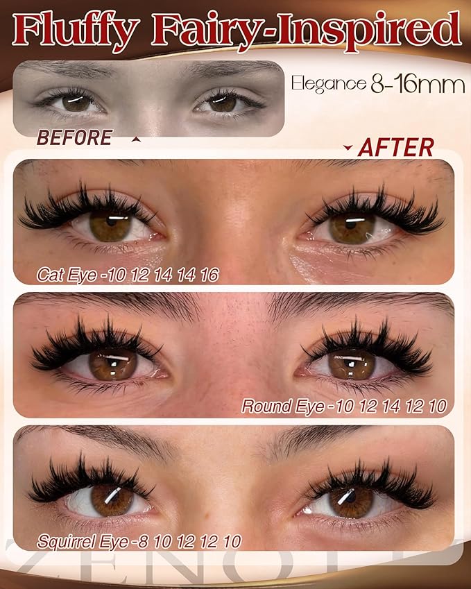 Manga Lash Clusters with Spikes Wispy Eyelash Clusters Anime Spiky Individual Lashes Natural Look Volume Cluster Eyelash Extensions Fairy Eyelash Clusters DIY Lash Extension C Curly 8-16mm by zenotti