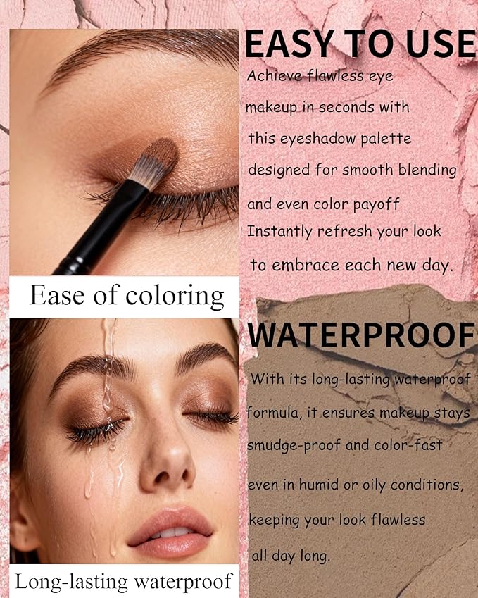 Single Nude Eyeshadow Palette Ivory Matte,Smooth Velvet Pressed Powder Primer Base Eye Shadow,Longwear High Pigment Mini Monochrome Eyeshadow Lightweight Blendable Formula for Women Daily Makeup-09