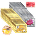 30 Pairs 24K Gold Eye Masks & Lip Mask, Under Eye Patches and Lip Pads,Collagen Crystal Mask Set for Puffy Eyes, Dark Circles, Lip Mask Skincare for Teacher Appreciation Gifts