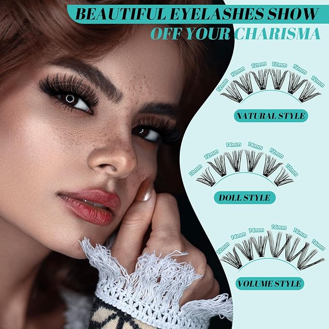 Lash Clusters Kit,DIY Individual Lashes Extension Kit,Lash Bond And Seal,Lash Remover For Eyelashes Extensions,Lash Applicator Tool For False Eyelash Cluster Kit（320PCS, 30D, 9-16mm）