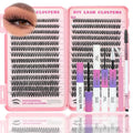 Lash Clusters Kit, 560 Pcs Eyelashes Clusters Kit 9-16mm Individual Lash Extension Kit D Curl Fluffy Wispy False Eyelashes