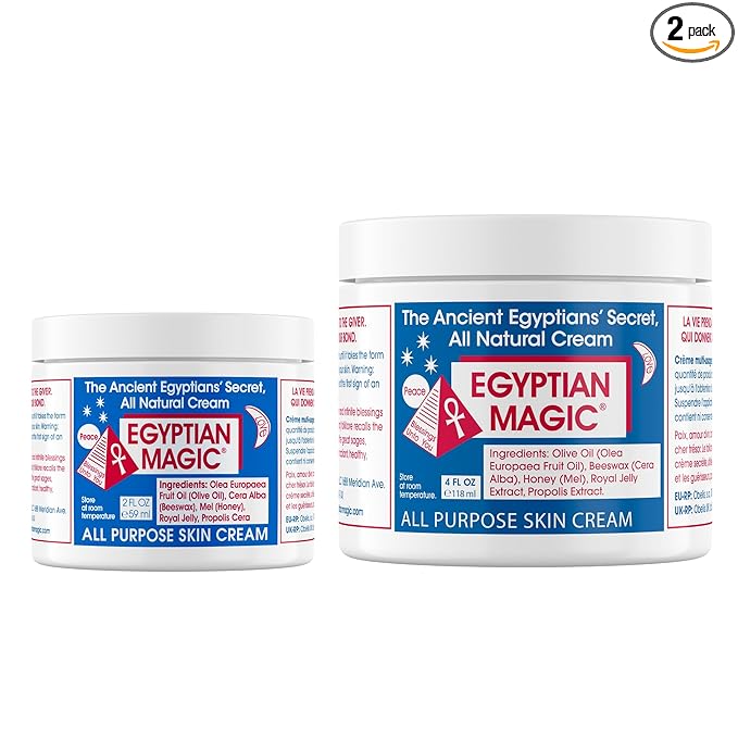 Egyptian Magic - All Purpose Face, Body, and Dry Skin Moisturizing Cream, Skin Protectant for Women & Men, 4 & 2oz Bundle