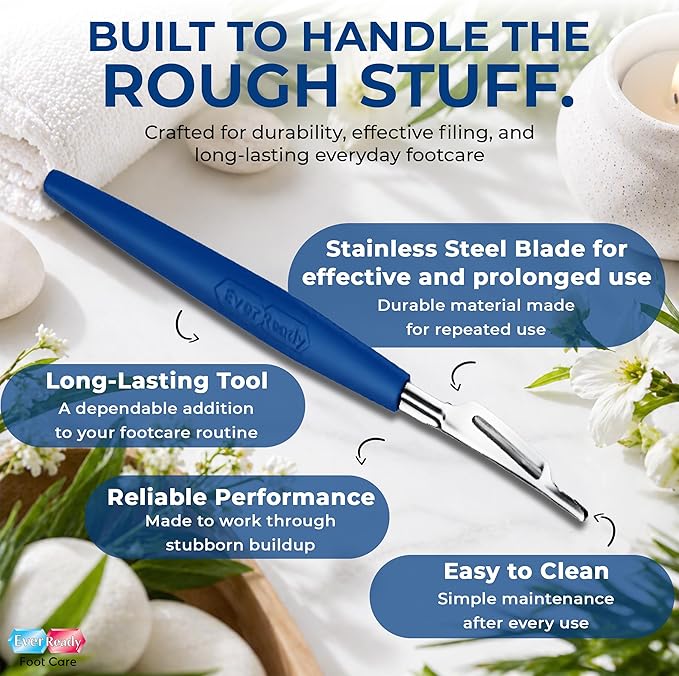 Ever Ready Corn & Callus Trimmer - Instant Relief from Corns | Removes Dry, Hard & Cracked Skin | Home Pedicure Treatment for Footcare + 4 x Replacement Blades