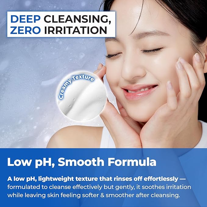 JUMISO Salicylic Acid 0.5% BHA Foaming Cleanser with Blue Clay – Low pH Face Wash for Oily Acne-Prone Skin – Blackhead & Strawberry Nose Care, Non-Stripping Daily Use, Fragrance-Free, 4.23 oz