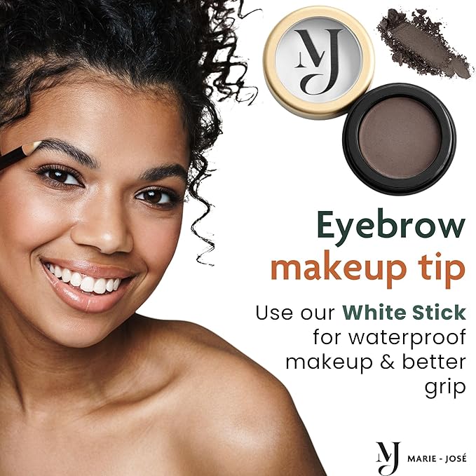 Marie-José Eyebrow Powder – Highly Pigmented, Vegan & Cruelty-Free, Natural-Looking Brows, Long-Lasting Finish (Dark Brown)