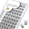 Lash Clusters B01 DIY Eyelash Extensions 72 Clusters Lashes C D Curl B&Qaugen Mega Volume Individual Lashes Eyelash Clusters Extensions Wispy Lashes Cluster DIY at Home (B01-D-8-16MIX)