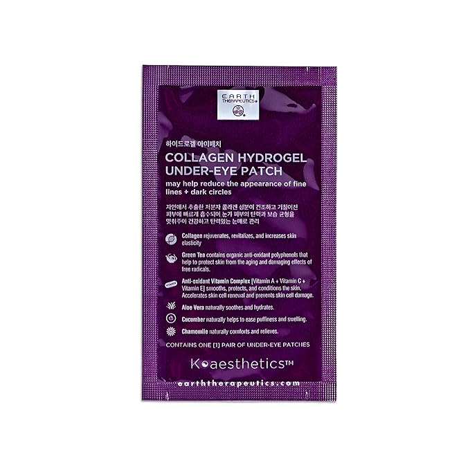 Earth Therapeutics Hydrogel Collagen Under-Eye Patches – Reduce Wrinkles, Puffy Eyes, Dark Circles – Revitalize & Refresh your Skin - 5 Pairs (10 patches)