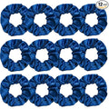 Silk Satin Scrunchies for Women Girls 12 PCS Navy Blue Hair Scrunchies Silk Satin Hair Ties for Thick Hair Bulk Hair Ties Hair Accessories