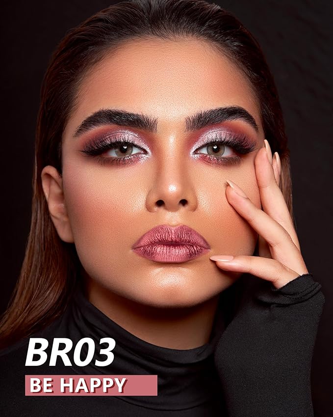 MAKI YIKA Red Lipstick for Women Metallic Lipsticks for Mother Glitter Long Lasting Lipstick No Smudge No Transfer Liquid Lip Gloss (BR03 Be Happy)