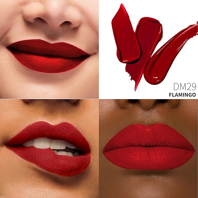 Depuplum Red Lipstick Matte for Women Superstay Long Lasting Lipstick Smudgeproof Red Liquid Lipsticks Cruelty Free Lip Makeup for Mother's Day (DM29 Flamingo)
