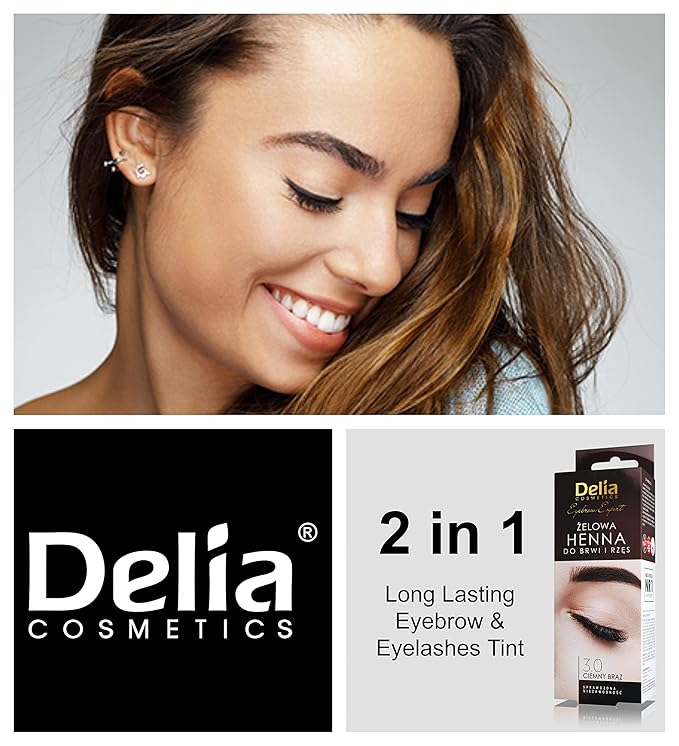 'Delia Cosmetics Pro Color Professional Gel Eyebrow Tint Ammonia - Free Color 3.0 Dark Brown 0.5 oz