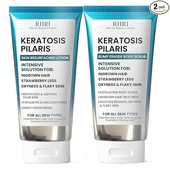 KP Bump Eraser Body Set with 10% AHA | Keratosis Pilaris Treatment | Keratosis Pilaris Lotion | Exfoliating Body Scrub | Ingrown Hair Treatment | Bundle Set for Bump, Strawberry Legs, Redness, Dryness