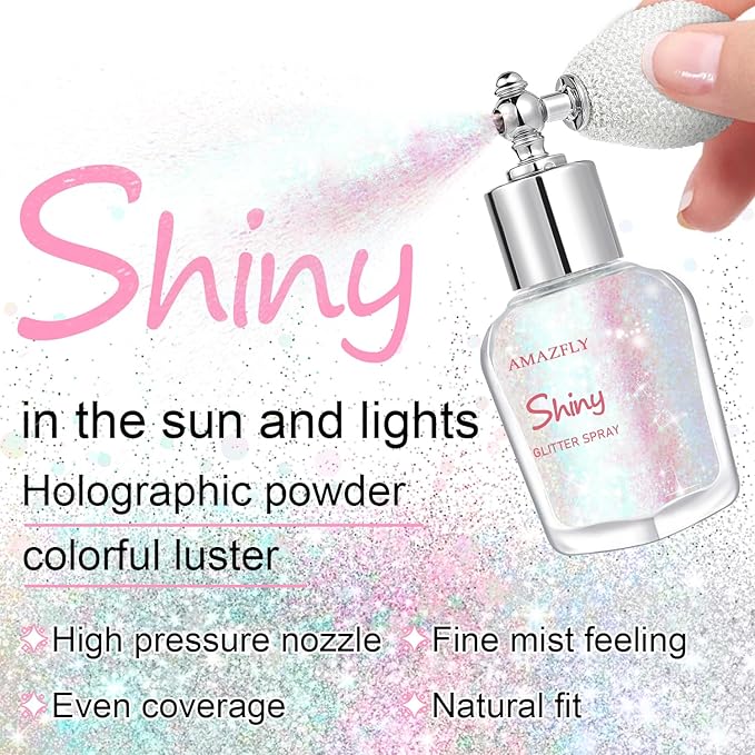 Hair and Body Glitter Spray, Shimmering Powder Sparkle Powder Makeup, Glitter Loose Sparkle Makeup for Body Highlighter,Festival Prom Rave Accessories (Mermaid)