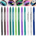 12 Colors Colorful Eyeliner Pencils Set Glitter Colored Eyeliner Pen Kit Metallic Pearl Green Purple White Blue Matte Eye Shadow Pencil Long Lasting Waterproof Professional Eye Makeup Pen Set (12Pcs)