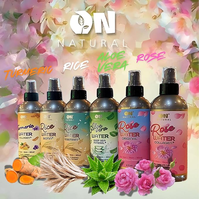 On Natural - Rose Water [Original] 8oz, Facial and Hair Mist for all day hydration