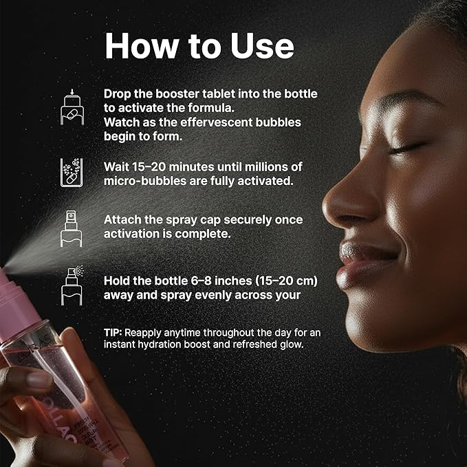 AURAS Activated Bakuchiol Serum Mist (0.1% / 1,000 ppm), Fresh-Mixed Retinol Alternative Spray Serum for Sensitive Skin • Pore Tightening • Elasticity Korean Skincare 3.4 fl oz