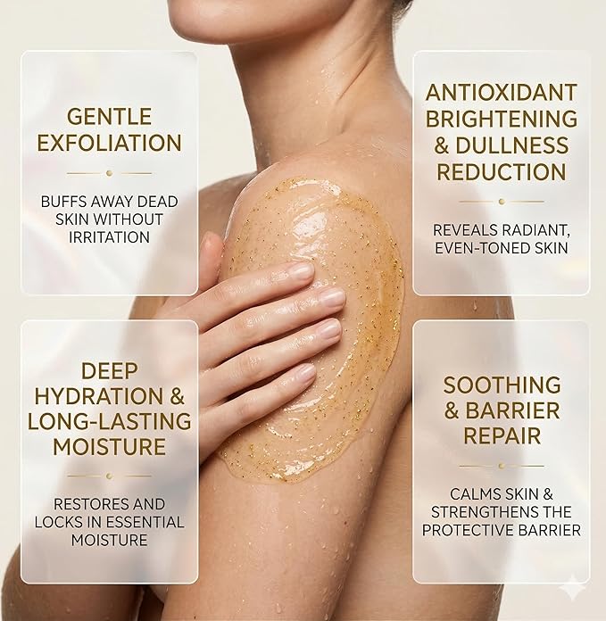 Vitamin C Exfoliating Body Wash – Gentle Shower Gel with Pecan Shell Powder, Amino Acids & Botanical Extracts – Hydrating & Smoothing Body Cleanser for Daily Use, 16.9 Fl Oz