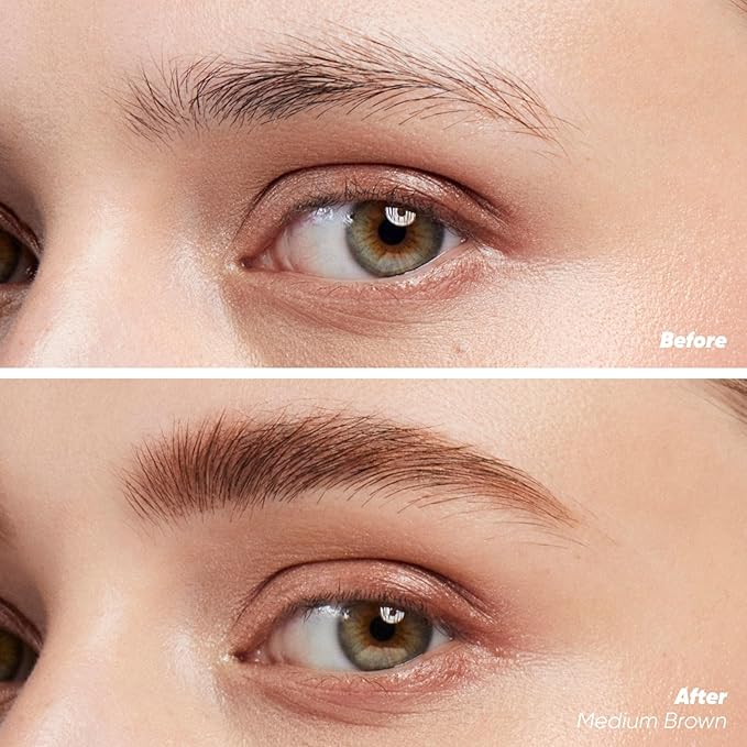 Kosas Air Brow Tinted Eyebrow Gel – Volumizing Brow Gel with Flexible Long-Lasting Hold, Medium Brown