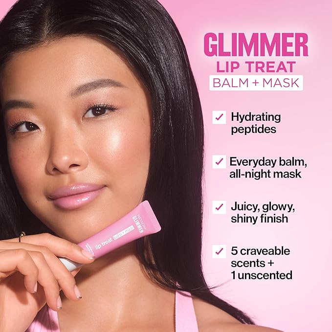 Revlon Glimmer Lip Treat Balm + Mask™, Overnight Peptide Lip Treatment, Hydrating, 006 Hazelnut Latte, 0.4 fl oz (Pack of 2)