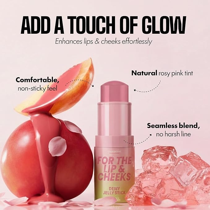 Jelly Cheek & Lip Tint Stick With Collagen – Dermatologist Tested, Anti Aging, Korean Skin Care – Dewy, Multi Use Glow, Soft Plumping Finish – Vegan Clean Beauty