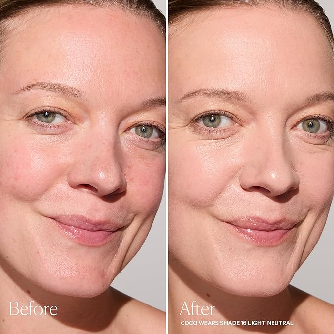 Well People Skinforia Serum Foundation, Lightweight Tinted Formula Hydrates, Smooths, and Evens Skin Tone with Birch Sap and Mushroom Complex, Long-Lasting, Natural Finish, 16 Light Neutral