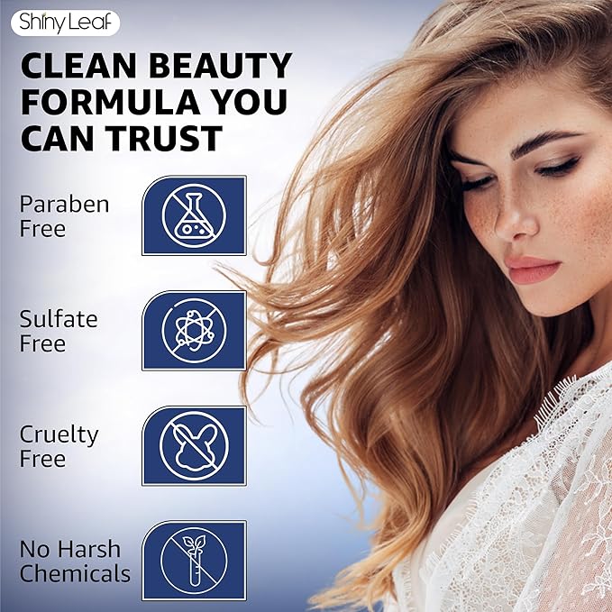 Shiny Leaf Peptide Conditioner for Hair Thinning - DHT Blocker with Biotin, Caffeine & Saw Palmetto - Sulfate Free Thickening Formula for Women & Men, Color Safe for All Hair Types, 16 fl oz