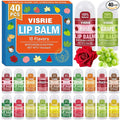 VISRIE 40 Pack Mini Lip Balm Bulk, Natural Lip Balm with Vitamin E & Beeswax, Moisturizing Lip Care for Dry Lips, Perfect for Party Favors, Care Packages & Small Gifts