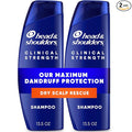 Head & Shoulders Anti-Dandruff Shampoo with 1% Selenium Sulfide, Clinical Strength Dry Scalp Rescue Shampoo Twin Pack, Seborrheic Dermatitis Relief, Dry Scalp 13.5 fl oz Each