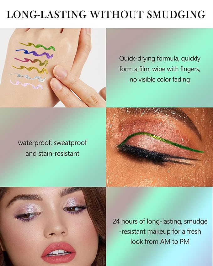 Chameleon Gel Eyeliner Pencil-1pcs Gold Metallic High Pigmented Glitter Eye Liner Pen, Long Lasting Waterproof,Color Changing Shimmer Eyeshadow Pencil, Christmas Makeup Gift for Women Girl-04