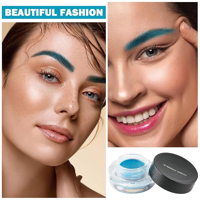 Eyebrow Pomade Cream,Brow Pomade Gel Naturally Long Lasting Waterproof,Delicate and Smooth Eye Brow Makeup Cosmetics with Eyebrow Brush - Sky Blue