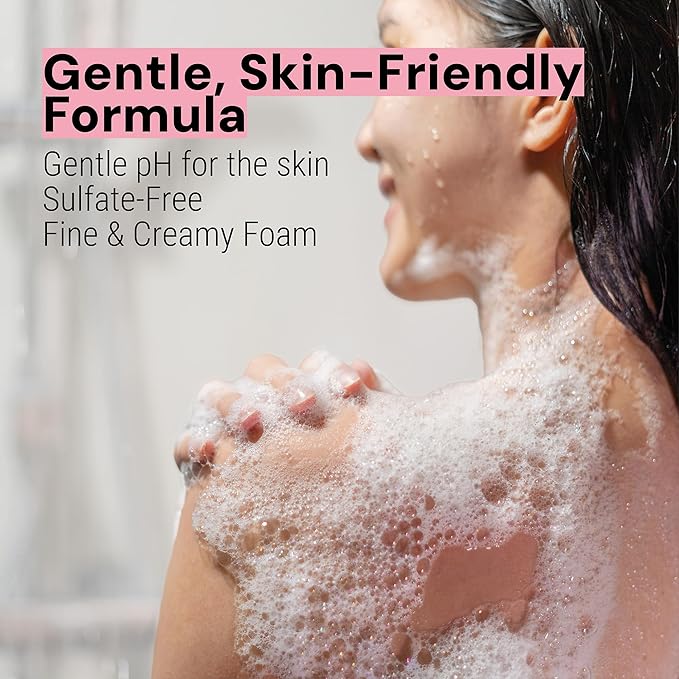 Panier des Sens - Rose Geranium Moisturizing Body Wash for Women & Men - Gentle Shower Gel - 96% Natural - Normal, Sensitive Skin - Body Care Made in France, SLS Free, Vegan - 6.8 floz