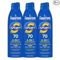 Coppertone SPORT Sunscreen Spray SPF 70, Water Resistant Sunscreen, Broad Spectrum SPF 70 Sunscreen, Bulk Sunscreen Pack, 5.5 Oz Spray, Pack of 3
