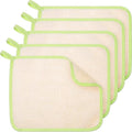 Tatuo 5 Pcs Exfoliating Face and Body Wash Cloths Towel Weave Bath Exfoliating Scrub Massage Bath Cloth for Women and Men, 10.23 x 8.66 Inch(Green Edge)