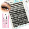 Yawamica Lash Extension Kit Wispy Lash Clusters Kit 10-16mm Eyelash Extension Kit C Curly Eyelash Clusters 228pcs Individual Lashes with Waterproof Lash Bond and Seal Lash Tweezers for Hybrid Look