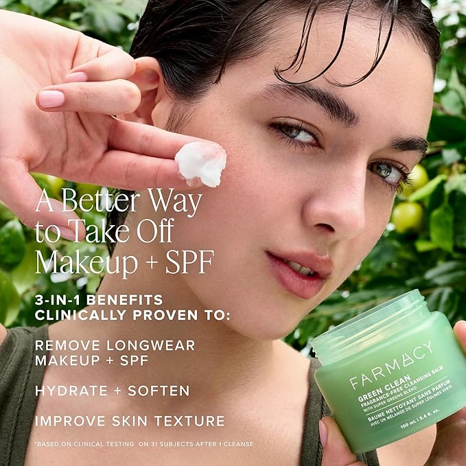 Farmacy Gentle Double Cleanse Skincare Gift Set - Fragrance-Free Gentle Creamy Face Cleanser & Makeup Remover Cleansing Balm - Melts Away Makeup & Helps Promote Healthy Skin (2 Count)