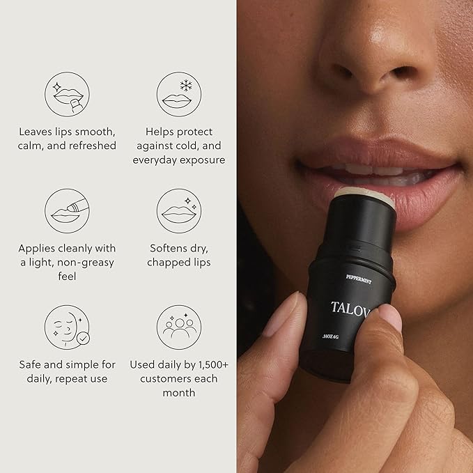 Grass-Fed Tallow Lip Balm, Lip Sleeping Mask, Overnight Moisturizer, Natural & Clean Moisturizing Lip Balm Vitamins A, D, E, & K, Nourishes and Smooths Dry & Chapped Lip (Coco Vanilla)