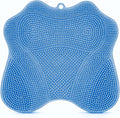 Dual-Sided Silicone Shower Foot Scrubber Mat – Foot Scrubber in Shower for Deep Cleaning & Exfoliation | Wall-Mounted Shower Foot Scrubber Mat & Back Cleaner for Men and Women(Blue, Standard)