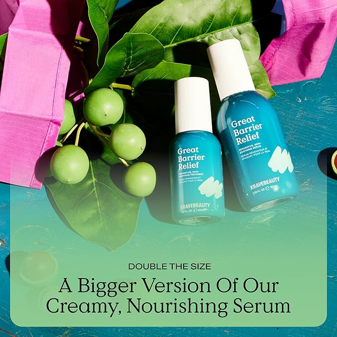KraveBeauty Great Barrier Relief Serum for Dry or Sensitive Skin, Hydrates and Repairs the Skin Barrier, Soothing Facial Serum with Ceramides & Niacinamide, Fragrance Free, 100 mL
