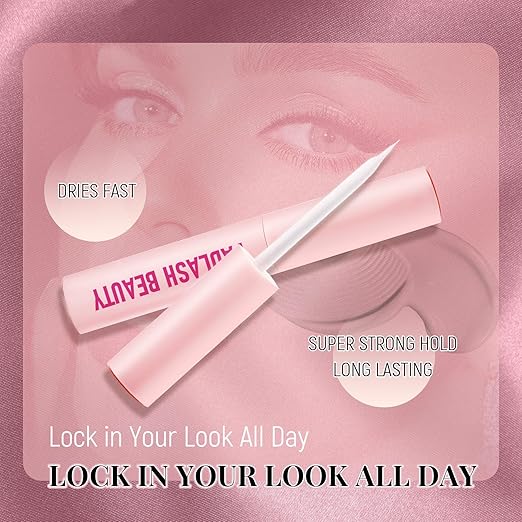 Lash Glue DIY 5ml Latex-Free Waterproof Lash Cluster Glue for Self-Application at Home Eyelash Cluster Adhesives Long-Lasting 48-72H