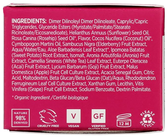 Andalou Naturals Mask 1000 ROSES, Overnight Sleeping Mask for Dry, Chapped Lips, Plumping, Hydrating & Soothing Balm with Alpine Rose Stem Cells, Vegan & Cruelty-Free, 0.42 O