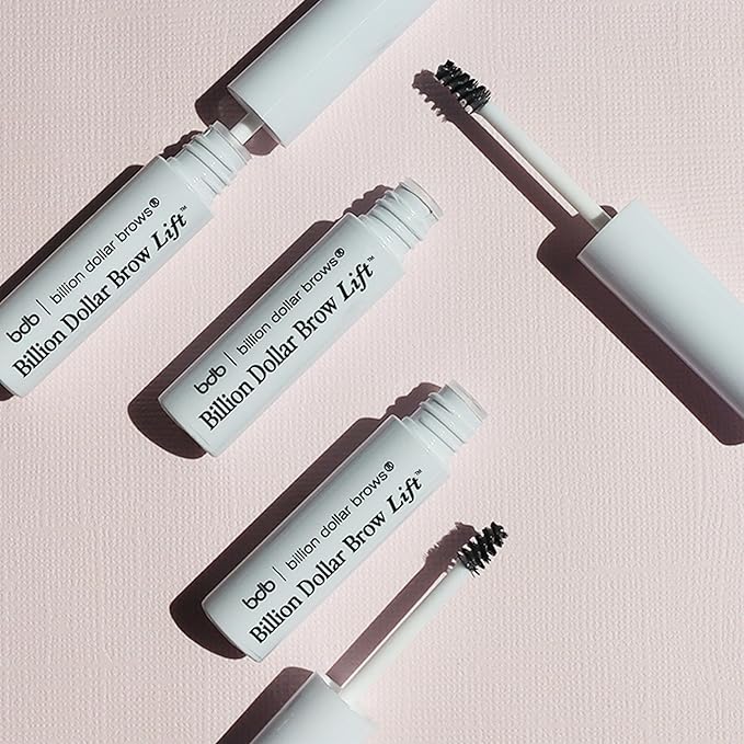Billion Dollar Brow Lift - Clear Ultra-Hold Eyebrow Gel for Laminated Brow Look - Flake-Free Extreme Long-Wear Brow Glue and Sculpting Wax with Built-in Spoolie Brush - Vegan