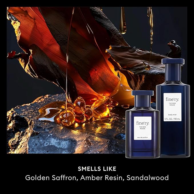 Fine'ry The New Rouge Eau De Parfum & Body Mist Gift Set | Warm & Spicy Notes Of Saffron, Amber & Sandalwood | Fine Mist Spray & Perfume For Women | Fragrance Layering Duo (2oz + 5oz)