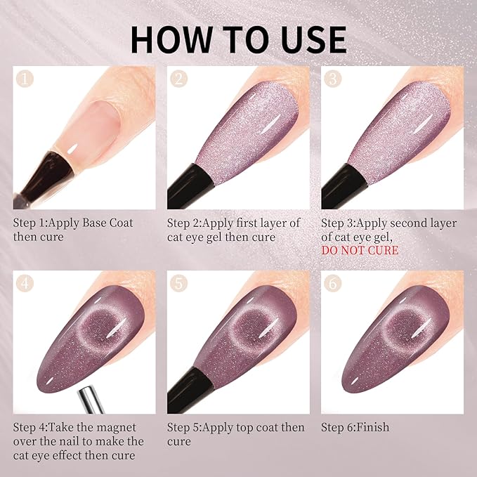 MAYCHAO 15ML Romatic Galaxy Cat Eye Gel Nail Polish 1Pc Galaxy Gel Polish with Magnet Soak off Holographic Magnetic Gel Polish for Nail Art Manicure Salon DIY at Home, 0.5 OZ